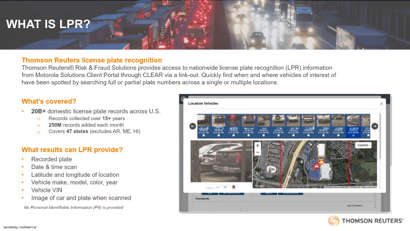 Thomson Reuters Commercial LPR program overview, slide 1 of 9